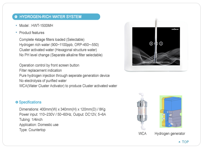 Table TOP POU Water purifier